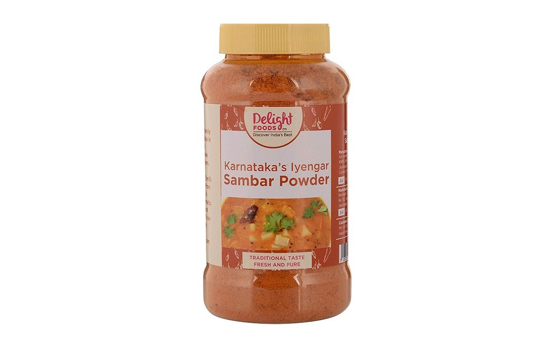 Delight Foods Karnataka's Iyengar Sambhar Powder   Plastic Jar  250 grams
